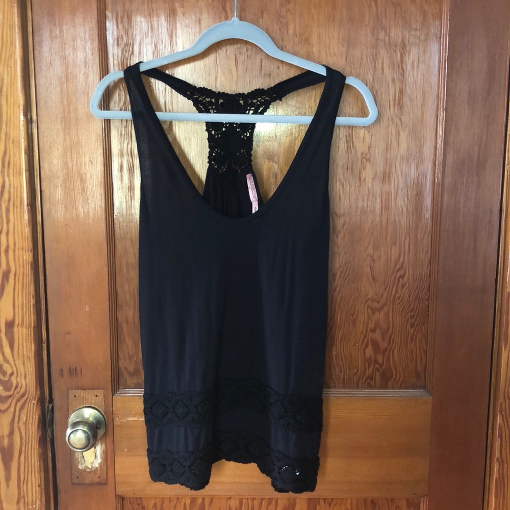 black lace tank top
